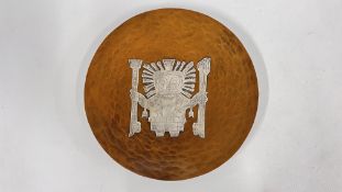 A SILVER 925 COPPER DISH SIGNED G. LAFFI PERU.
