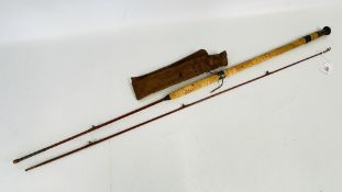 UNUSUAL UNMARKED SPLIT CANE ROD, 6'11