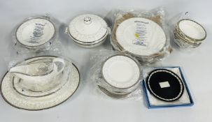A QUANTITY OF WEDGWOOD CELESTRIAL PLATINUM DINNER WARE APPROX 47 PIECES PLUS WEDGWOOD JASPER WARE