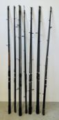 A BUNDLE OF 10 ASSORTED CARP RODS.