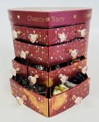 A CHARLOTTE TILBURY MULTI DRAWER BOX AND CONTENTS TO INCLUDE ASSORTED COSTUME JEWELLERY,