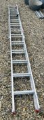 YOUNGMAN 13 TREAD ALUMINIUM DOUBLE EXTENSION LADDER.