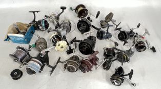 20 ASSORTED VINTAGE REELS INCLUDING MITCHELL, PENN, ETC.