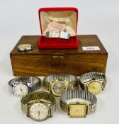 A GROUP OF 7 VINTAGE WRIST WATCHES TO INCLUDE CARAVELLE AUTOMATIC AND SIRO, BENTIMA AND ROAMER ETC.