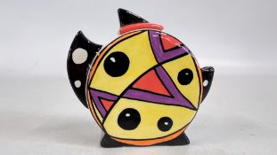 A LORNA BAILEY MINIATURE TEAPOT, BEARING SIGNATURE, H 10CM.