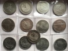 COINS: SMALL DUPLICATED SELECTION £5 CROWNS 1997-2000. (13).