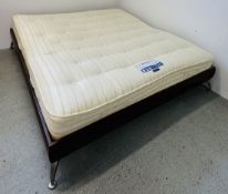 MODERN DESIGNER SUPERKING BED FRAME WITH SUPERKING MATTRESS.