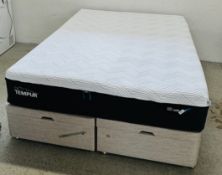 TEMPUR SMART COOL MEMORY PRO LUXE FOAM DOUBLE MATTRESS ON DIVAN BASE.