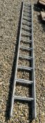 STECALLOY ALUMINIUM 14 RUNG DOUBLE EXTENSION LADDER.
