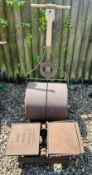 A VINTAGE CAST IRON GARDEN ROLLER 