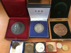 MEDALLIONS: SMALL GROUP OF SPORTING AND OTHER MEDALLIONS. (8).