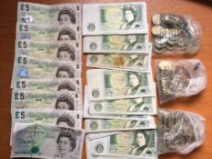 BANKNOTES: A SELECTION OF WELL CIRCULATED £1 PAGE AND SOMERSET, £5 (8),