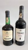 75CL SANDEMAN VINTAGE 1985 PORT BOTTLED IN 1978 + SANDEMAN PORT LATE BOTTLED VINTAGE 1974 BOTTLED