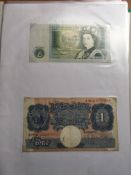 BANKNOTES: ALBUM WITH A COLLECTION, BANK OF ENGLAND, MALAYA, KENYA ETC, MIXED CONDITION,