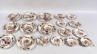 A QUANTITY OF MASONS MANDARIN WARE TO INCLUDE PLATES, SOUP BOWL AND SAUCERS ETC, APPROX 22 PIECES.
