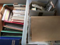 STAMPS: PLASTIC TUB AND BOX WITH 1960s-80s GB ON PAPER KILOWARE,