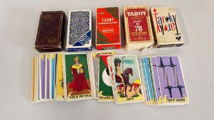 6 X VINTAGE PACKS OF TAROT CARDS.