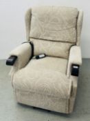 ELECTRICALLY ADJUSTABLE RISE AND RECLINE EASY CHAIR - SOLD AS SEEN.