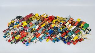 A BASKET OF ASSORTED DIE-CAST MODEL VEHICLES TO INCLUDE DINKY, TONKA AND CORGI EXAMPLES.