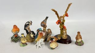 6 X ROYAL WORCESTER MODELS OF BIRDS TO INCLUDE WREN, GOLD CREST, GOLDFINCH, CHAFFINCHES,