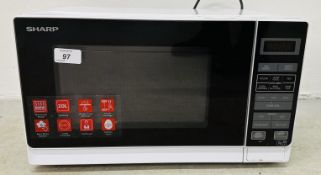 SHARP WHITE FINISH MICROWAVE - SOLD AS SEEN.