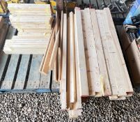 LARGE GROUP OF ASSORTED SOFTWOOD VARIOUS LENGTHS AND SIZES.