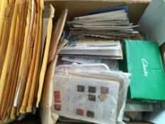 STAMPS: BOX WITH THE BALANCE OF A COLLECTION IN CIRCULATED CLUB BOOKS, BLOCKS AND MINT SHEETS,