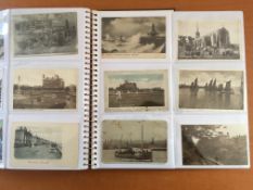 POSTCARDS: MODERN ALBUM CONTAINING 144 POSTCARDS OF LOWESTOFT AREA.