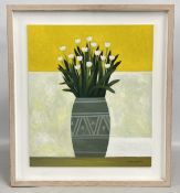 REG CARTWRIGHT: FLOWERS, OIL ON BOARD, SIGNED, 56 X 48.5CM.