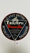(R) TRIUMPH MOTORCYCLE PLAQUE.