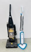 SAMSUNG 1800W JET PROPEL LIGHT UPRIGHT VACUUM CLEANER & A RUSSELL HOBBS UPRIGHT FLOOR STEAM CLEANER