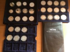 COINS: MDM SHIPS AND EXPLORERS SILVER COIN COLLECTION IN BOX, THIRTY COINS,