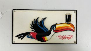 (R) FLYING TOUCAN PLAQUE.