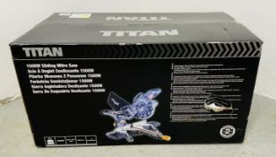 A TITAN 1500W SLIDING MITRE SAW MODEL SKU 881KP (BOXED AS NEW).