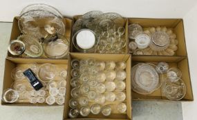 6 X BOXES CONTAINING AN EXTENSIVE GROUP OF GOOD QUALITY GLASS WARE,