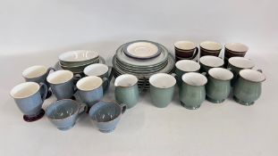 APPROX 37 PIECES OF DENBY DINNER AND TEA WARE TO INCLUDE PLATES, BOWLS, MUGS ETC.