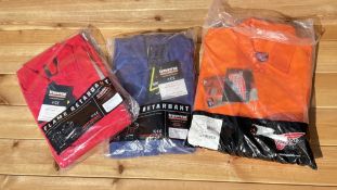 20 AS NEW ASSORTED COVERALLS INCLUDING DICKIES, REDWING, TRAVESE, VARIOUS SIZES.