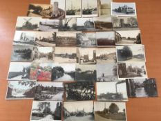 PACKET OF NORFOLK POSTCARDS INCLUDING CAISTER STATION, UPTON RP, STOKESBY RP, NORWICH FLOOD RP (2),