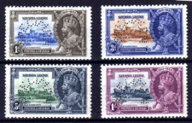 SIERRA LEONE: 1935 SILVER JUBILEE SET OG PERF SPECIMEN. SG 181s-184s.