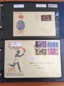 GB: ALBUM WITH 1937-66 FIRST DAY COVER COLLECTION, 1937-47 DEFINITIVES PLAIN COVERS,