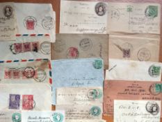 BURMA: c1901-47 COVERS, CARDS, STATIONERY, REGISTERED ENVELOPES WITH VARIOUS FRANKINGS,