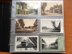 ALBUM WITH AN EXTENSIVE COLLECTION OF STEVENAGE HERTFORDSHIRE POSTCARDS, STREETS, 1938 FIRE (5),