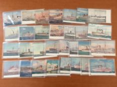 A SELECTION OF WW1 EMBROIDERED SILKS AND UNION CASTLE SHIPS (70).