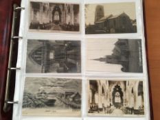 LARGE ALBUM WITH NORFOLK OLDER CARDS M-R, MANY CHURCHES, MATTISHALL RP, NORTH WALSHAM, NORTHWOLD,