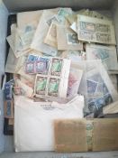 FILE BOX WITH THE BALANCE OF A COMMONWEALTH COLLECTION ON STOCK CARDS, IN PACKETS AND LOOSE,