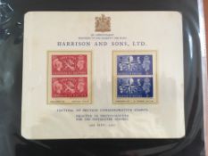 GB: TWO ALBUMS WITH A COLLECTION HARRISON PRESENTATION CARDS AND PRIVATE PACKS 1946 TO ABOUT 1991,