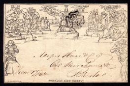GB: 1840 MULREADY LETTER SHEET STEREO A69 USED IN JUNE 1842 CHELTENHAM TO BRISTOL,