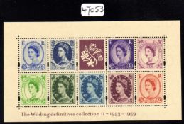 GB: 2003 WILDING MINIATURE SHEET 'TRIAL PRINTING' MNH WITH CHANGED VALUES 19p, 27p,
