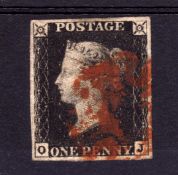 GB: 1840 1d BLACK PLATE 6 OJ USED,