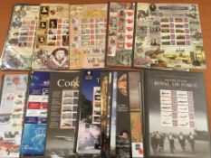 GB: FILE BOX WITH BUSINESS LABEL SHEETS, BUCKINGHAM, BRADBURY, 'FIRST EDITION STAMP SHEETS',